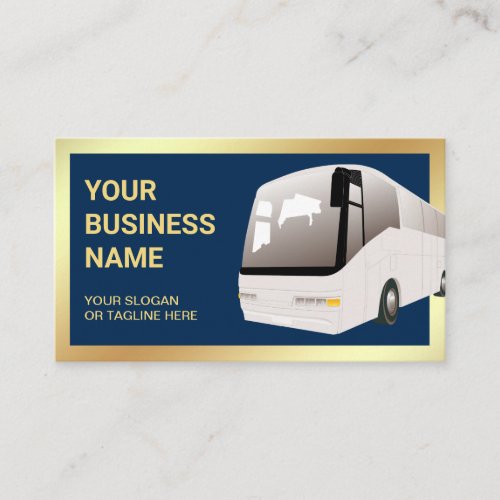 Navy Blue Sightseeing Tour Bus Travel Agent Business Card