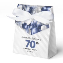 Navy Blue Silver Balloon Glitter Favor Birthday Favor Boxes