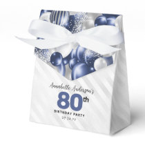 Navy Blue Silver Balloon Glitter Favor Birthday Favor Boxes