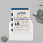 Navy Blue & Silver Bar Mitzvah Invitation<br><div class="desc">These Bar Mitzvah invitations are perfect for any celebration. Each field of text is fully customizable to say exactly what you want (add names for twins,  etc).</div>