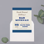 Navy Blue & Silver Bar Mitzvah Save the Date Announcement Postcard<br><div class="desc">These Casual Chic Save the Date Postcards are the perfect way to announce your event! Customize the text to say just what you want.</div>