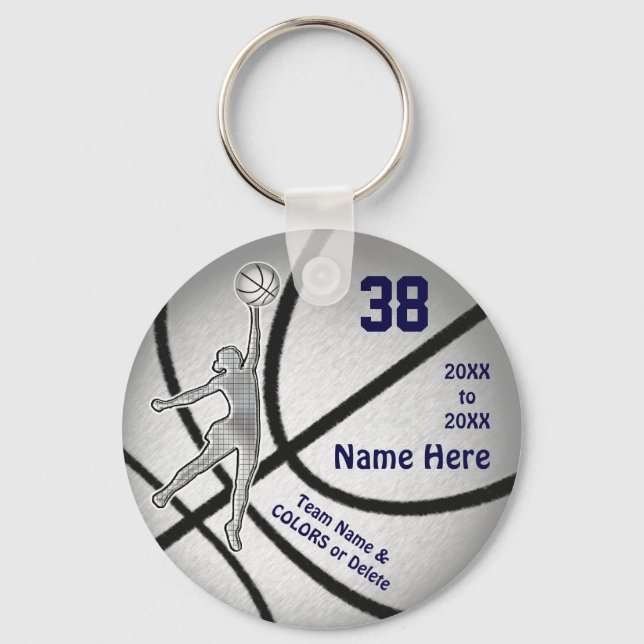 Navy Blue Silver CHEAP GIRLS, Basketball Goodies,  Keychain (Front)