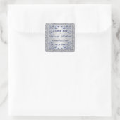 Navy Blue Silver FAUX Foil Wedding Favor Sticker (Bag)