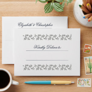 Navy Blue   Silver Glitter Pattern Custom  Envelope
