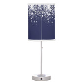 Navy blue silver glitter sparkles name table lamp (Back)