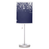Navy blue silver glitter sparkles name table lamp (Right)