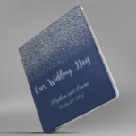 Navy Blue Silver Glitter Wedding Binder Album<br><div class="desc">This design may be personalized in the area provided by changing the photo and/or text. Or it can be customized by clicking Personalize this Template and then choosing the click to customize further option and delete or change the color of the background, add text, change the text color or style,...</div>