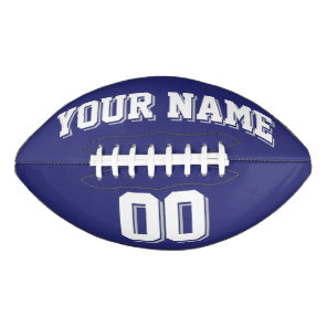 NAVY BLUE SILVER GRAY AND WHITE Custom Football