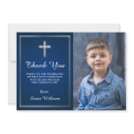 Navy Blue Silver Holy Communion Photo Thank You Navy Blue Silver Holy Communion Photo Thank You