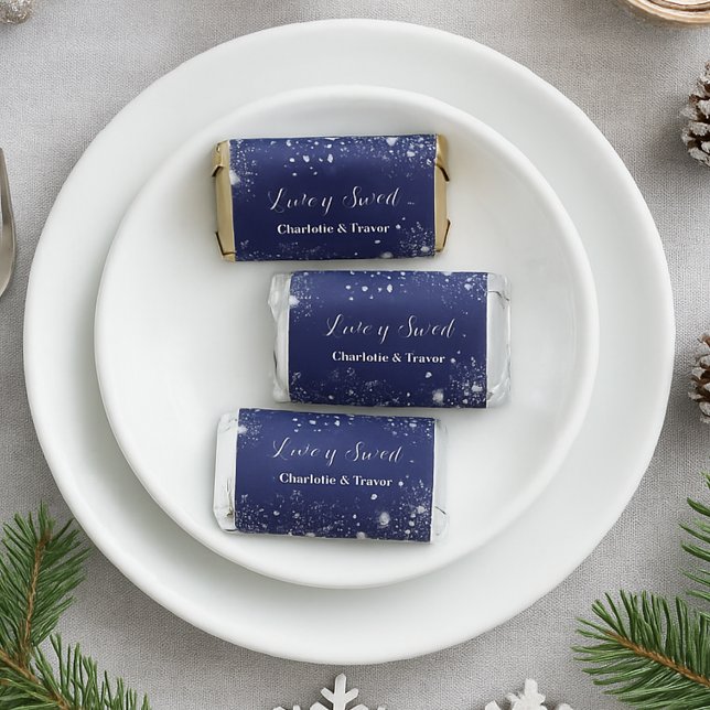 Navy blue silver Love is Sweet wedding Hershey's Miniatures (Creator Uploaded)