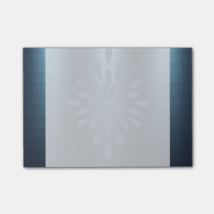 Navy blue silver metallic look floral embellished post-it notes