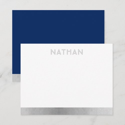 Navy Blue Silver Modern Bar Mitzvah