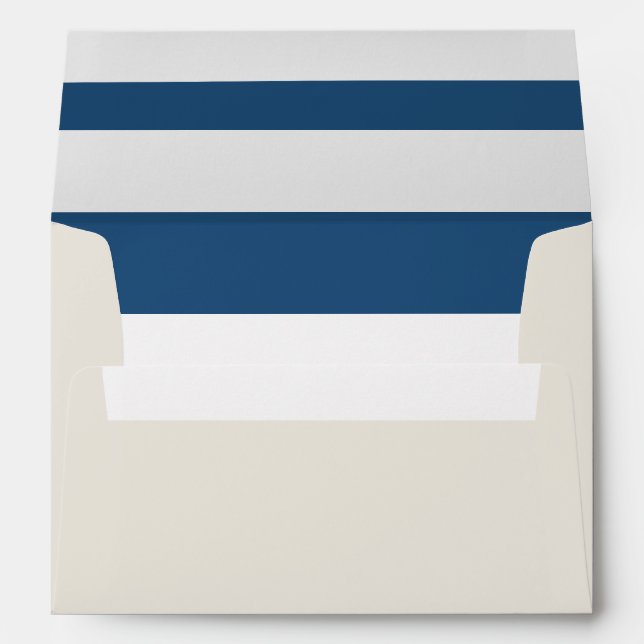 Navy Blue & Silver Personalized Envelope (Back (Bottom))