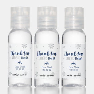 Navy Blue & Silver Winter Wonderland Party Favors Hand Sanitizer