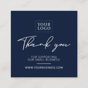 Navy Blue Simple Business Thank you Insert 
