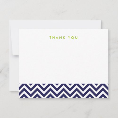 Navy Blue Simple Chevron Thank You Note Cards
