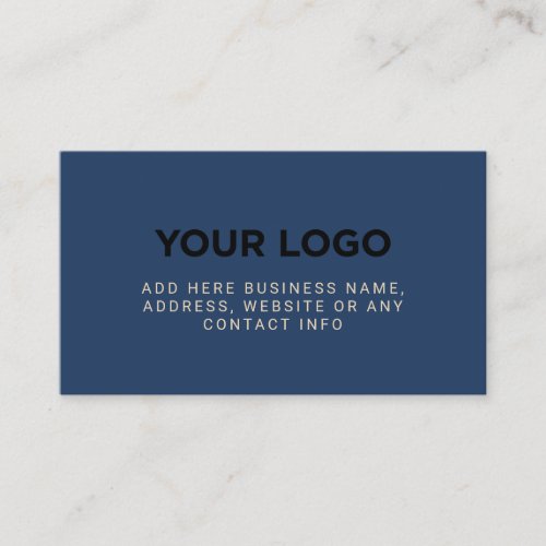 Navy Blue  Simple Company Logo Business Card