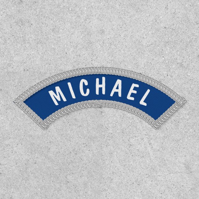 Navy Blue Simple Custom Male Boy Personalized Name Patch (Front)