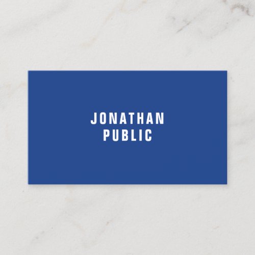 Navy Blue Simple Elegant Design Professional Luxe Business Card