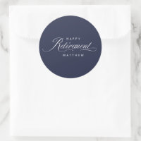 Navy Blue Simple Elegant Retirement Party