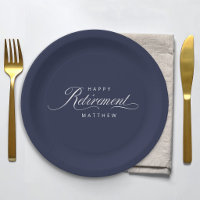 Navy Blue Simple Elegant Retirement Party