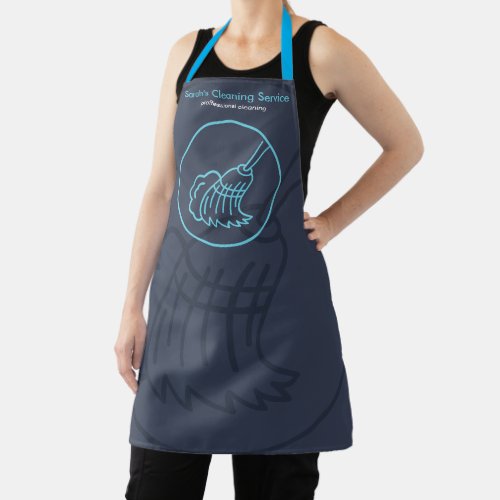 Navy Blue Simple Home Cleaning House Keeper Apron