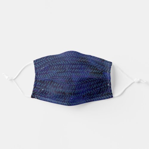 Navy Blue Simple Lines Abstract Pattern Adult Cloth Face Mask