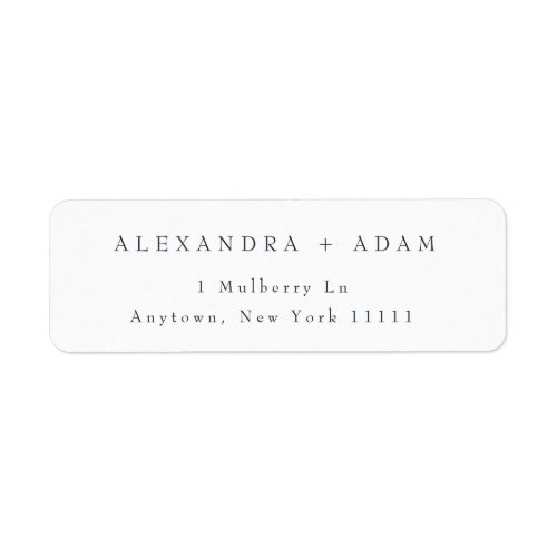 Navy Blue Simple Minimalist Return Address Label