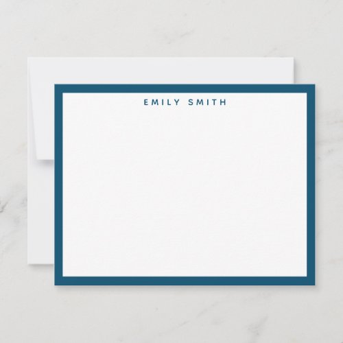 Navy Blue Simple Modern Note Card