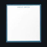 Navy Blue Simple Modern Notepad<br><div class="desc">Navy Blue Simple Modern Professional Border Notepad</div>