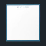 Navy Blue Simple Modern Notepad<br><div class="desc">Navy Blue Simple Modern Professional Border Notepad</div>