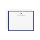Navy Blue Simple Modern Stationery Classic 