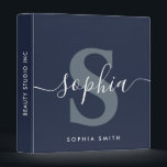 Navy Blue Simple Monogram Name Initials  3 Ring Binder<br><div class="desc">Navy Blue Simple Monogram Name Initials</div>