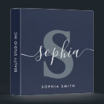 Navy Blue Simple Monogram Name Initials  3 Ring Binder<br><div class="desc">Navy Blue Simple Monogram Name Initials</div>