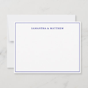 Navy Blue Simple Retro Vintage Typography Note Card