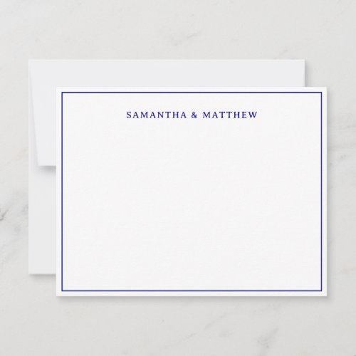 Navy Blue Simple Retro Vintage Typography Note Card