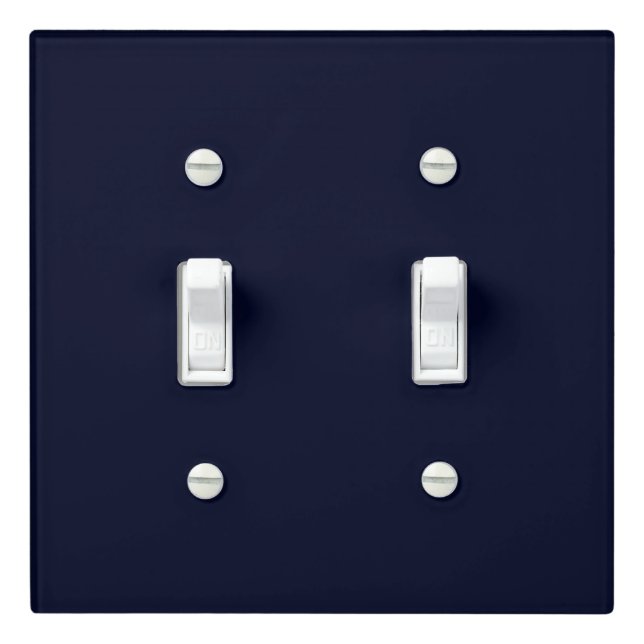 Navy Blue, Simply Navy Blue Color Light Switch Cover (In Situ)