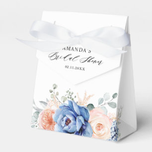 Navy Blue Slate Dusty Blush Pink Floral Favor Boxes