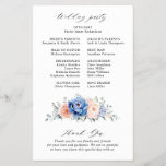 Navy Blue Slate Dusty Blush Pink Wedding Program<br><div class="desc">Navy blue blush pink floral wedding program featuring elegant bouquet of navy blue,  royal blue ,  white ,  blush garden rose,  hydrangea,   and sage green eucalyptus leaves. Please contact me for any help in customization or if you need any other product with this design.</div>