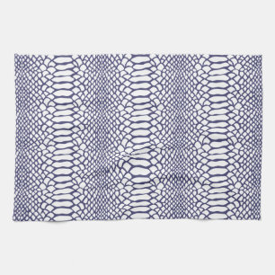 Navy Blue Snake Skin Pattern Kitchen Towel