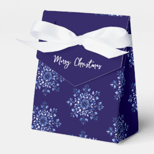 Navy Blue Snowflake Favor Boxes