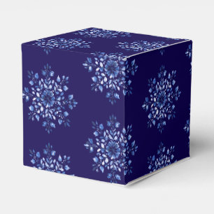 Navy Blue Snowflake Favor Boxes