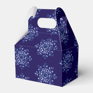 Navy Blue Snowflake Favor Boxes