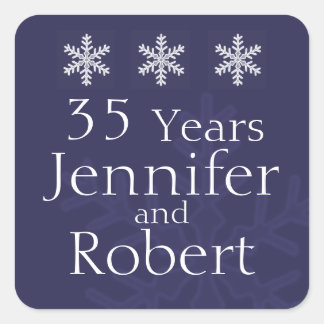 Navy Blue Snowflake Winter Envelope Seal