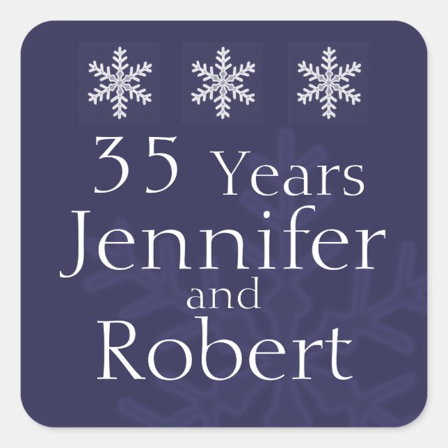 Navy Blue Snowflake Winter Envelope Seal (Front)
