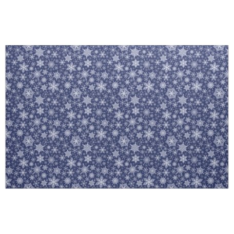 Winter snowflakes pattern on blue fabric | Zazzle.com