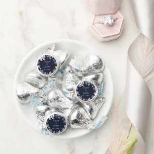Navy Blue Snowflakes Winter Wedding Hershey®'s Kisses®