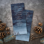 Navy Blue Snowy Winter Night Wonderland Wedding Program<br><div class="desc">This elegant winter watercolor snowy winter scene is perfect for your winter wonderland wedding.</div>