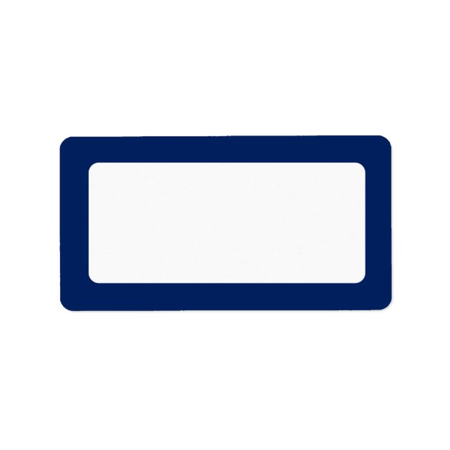 Navy blue solid color border blank label (Front)