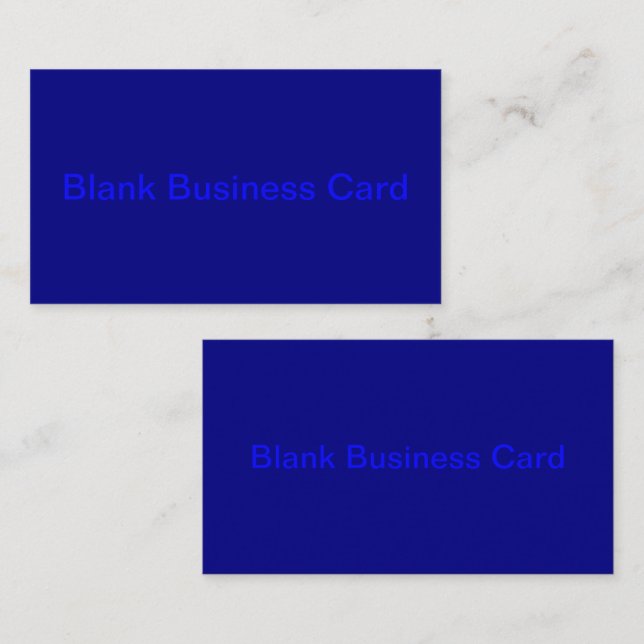 Navy Blue Solid Color Business Card (Front/Back)